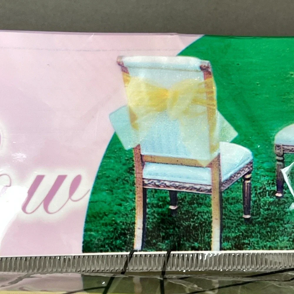 Natural Star Inc. NST Organza Chair Bow Yellow 9